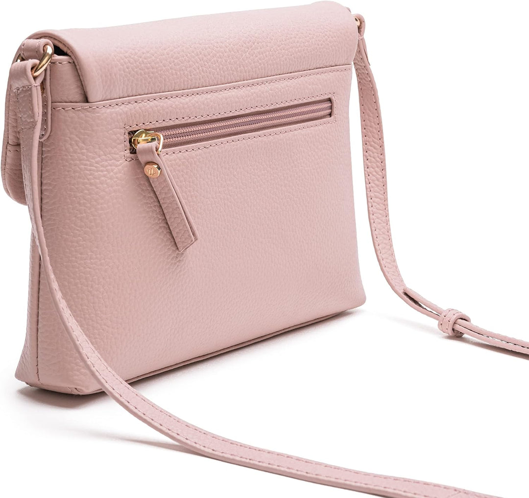 Lazarotti Bologna Leder Umhängetasche Damen | verstellbarer Schulterriemen | mittelgrosse Crossbody