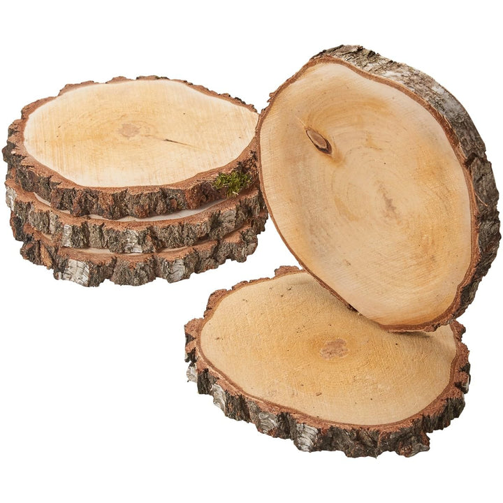 Grosse Holzscheiben zum Basteln oder Dekorieren - 5 Stück naturbelassene Baumscheiben ca. 35 cm (33