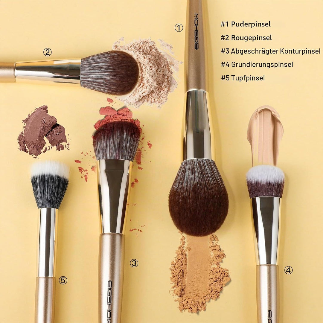 EIGSHOW 16 Stück Makeup Pinsel Set, Professionelle Makeup Pinsel, Premium Synthetik Gesicht, Augen M