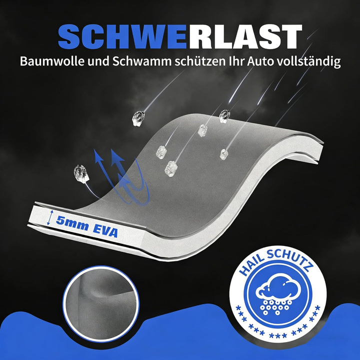 Hagelschutzplane Auto L, 5mm Eva-Verstärkte Hagelschutzgarage Wasserdicht &amp; Atmungsaktiv, Vollgarage