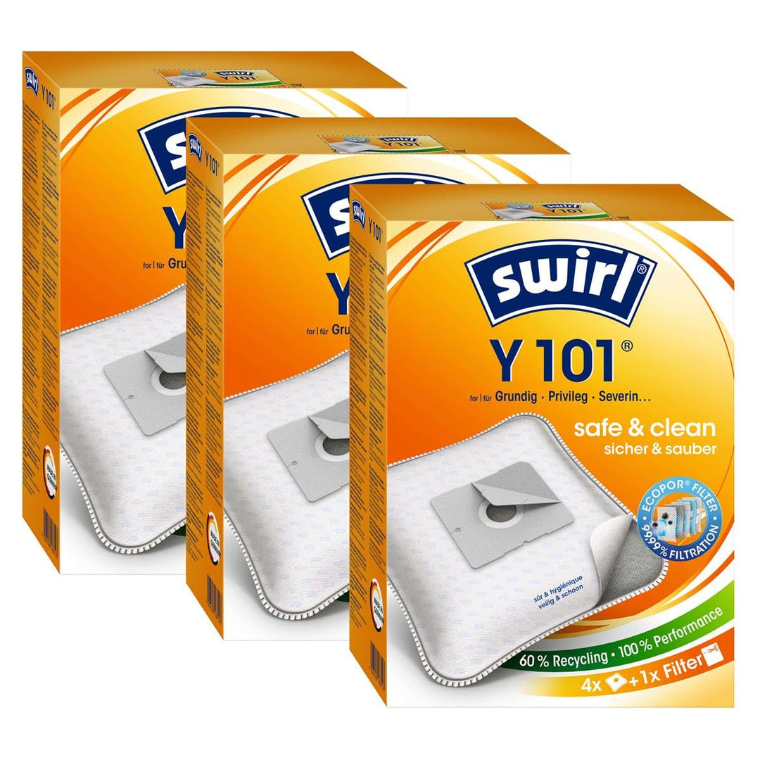 3 Pakete Swirl Staubsaugerbeutel Y101 / Y 101 MicroPor Plus Airspace für AFK, Boman und andere