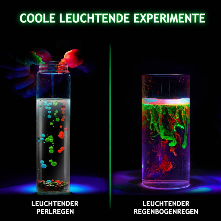 75+ Experimente für Kinder, Glühen im Dunkeln Experimentierkasten mit leuchtenden Reagenzglas, leuch