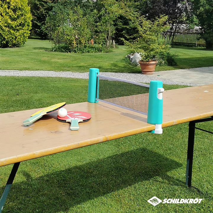 Schildkröt Tischtennis-Set Spin, Tischtennisset mit Zwei Schlägern, Zwei Bällen, inklusive Netz zur