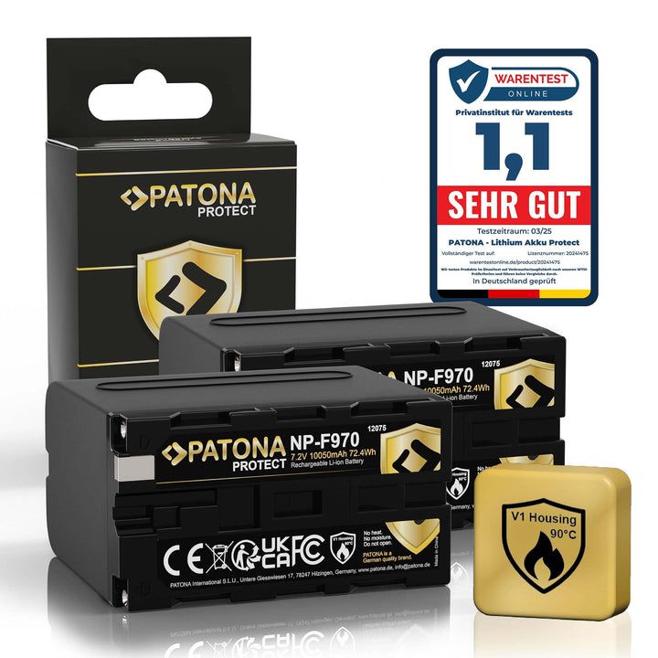 PATONA 2X Protect V1 Akku NP-F970 Kompatibel mit Sony NP-F960 NP-F950 NP-F930