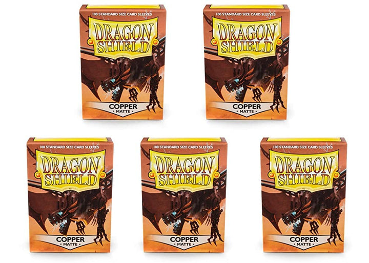 5 Packs Dragon Shield Matte Copper Standard Size 100 ct Card Sleeves Value Bundle! Kupfer, Kupfer