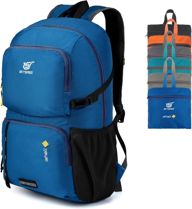 SKYSPER Faltbarer Rucksack Ultraleicht mit Nassfach Verstaubar Daypack Wasserfest Reiserucksack Tage