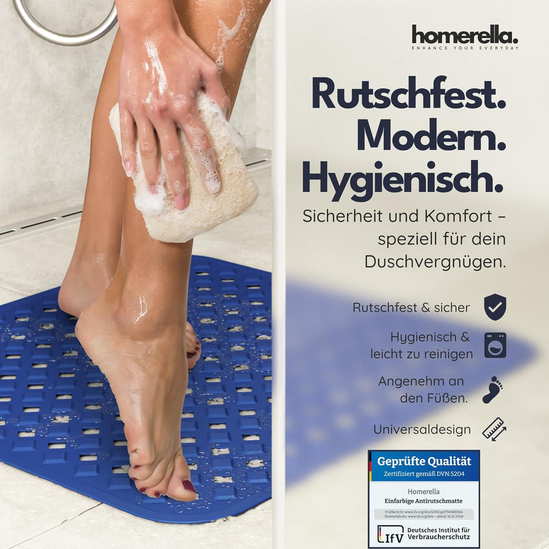 homerella© Duschmatte rutschfest 53x53cm, INKL. AUFHÄNGUNG, Antirutschmatte Dusche, schimmelresisten