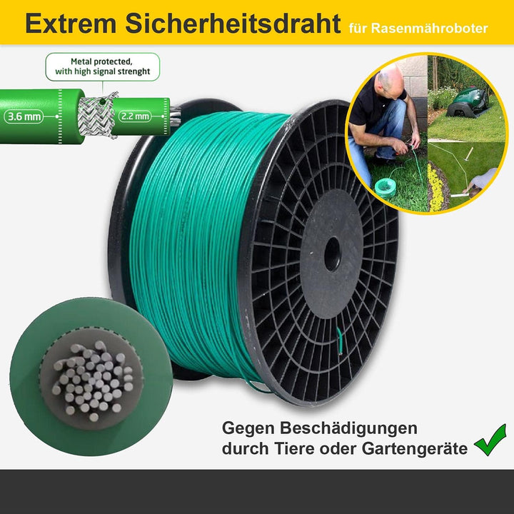 HRobotic Accessoires Extrem-Sicherheits-Verlegedraht (250 Meter) für alle Rasenmähroboter