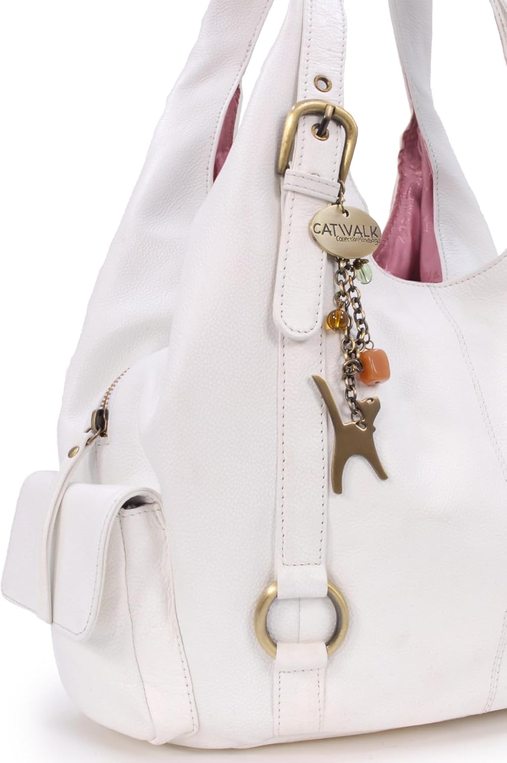 Catwalk Collection Handbags - Leder - Umhängetasche/Schultertasche - ALEX Weiss, Weiss