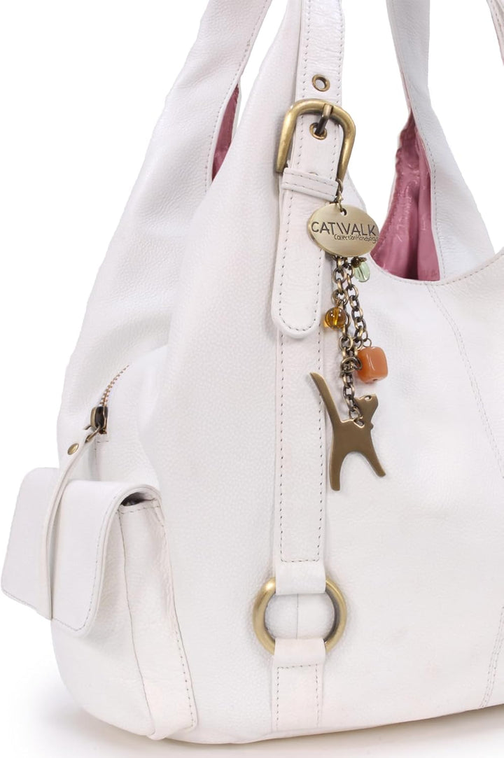 Catwalk Collection Handbags - Leder - Umhängetasche/Schultertasche - ALEX Weiss, Weiss