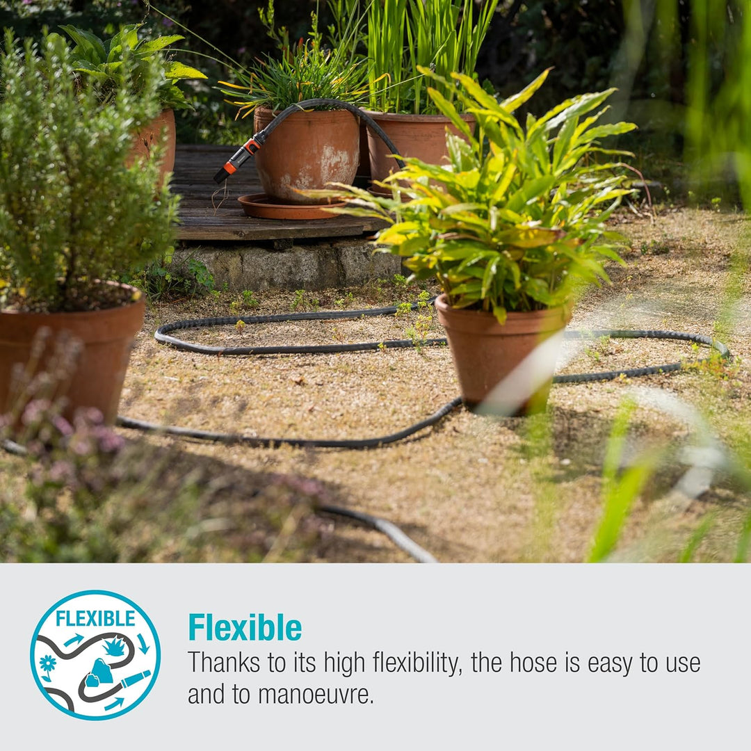 Gardena Liano Life Textilschlauch 1/2 Zoll, 15m Set: Hochflexibler Gartenschlauch aus Textilgewebe,
