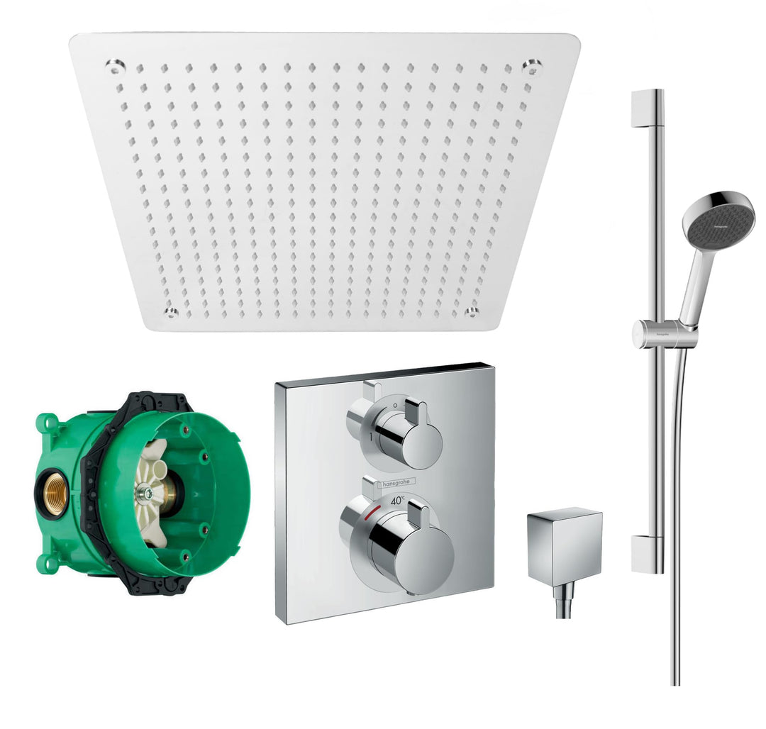 vanvilla Duschsystem mit Unterputz Duscharmatur von Hansgrohe Ecostat Square Thermostat und vanvilla
