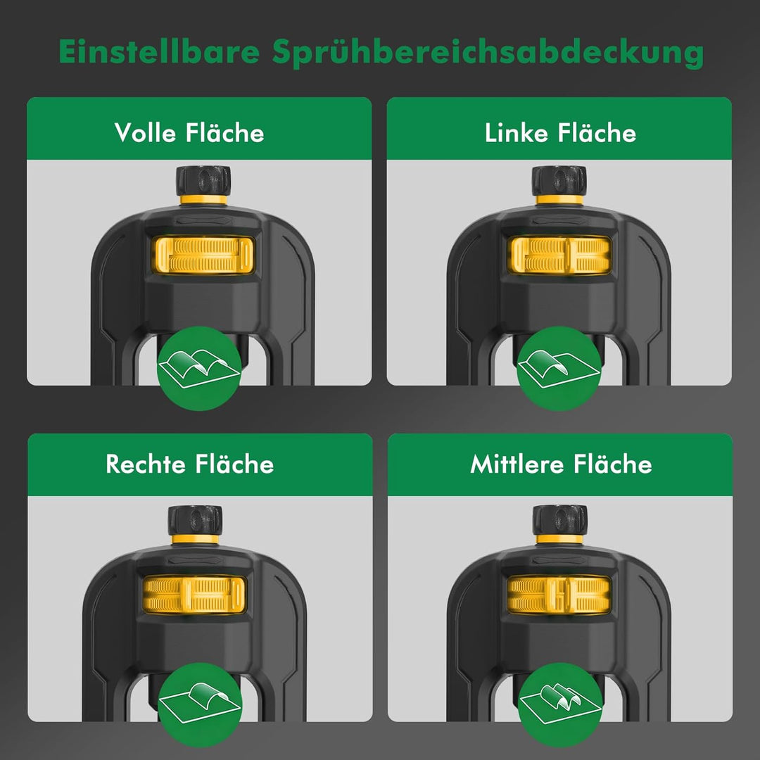 RESTMO Rasensprenger für 4200 m², mit 19 Düsen & Gewichtssockel, Gartensprinkler-System mit Einstell