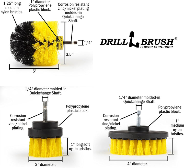 Drillbrush Badezimmer Oberflächen Badewanne, Dusche, Fliesen und Fugen All Purpose Power-Scrubber Cl