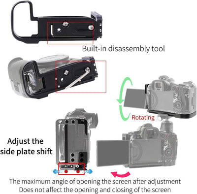 R5 L Winkle, L Bracket Platte für Canon EOS R5 R6 R5C, Extendable Vertical Shoot Schnellwechselplatt