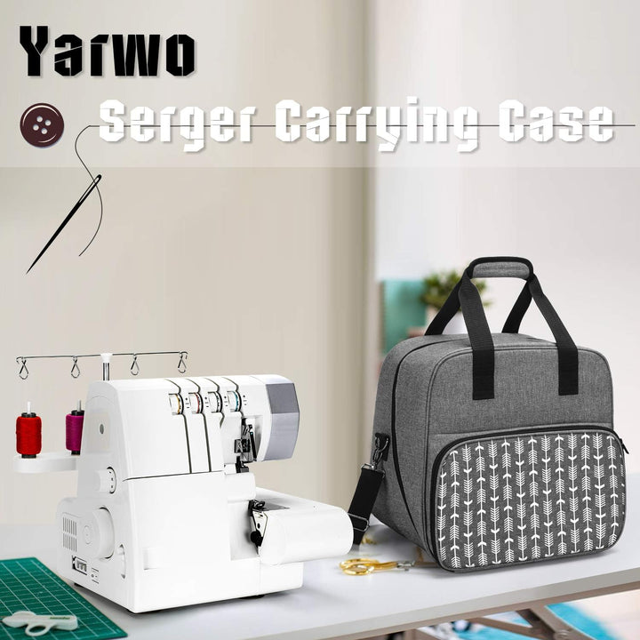 Yarwo Overlocktasche mit Grosser Öffnung, Cover-/ Overlock Transpot/Aufbewahrungstasche für meiste g