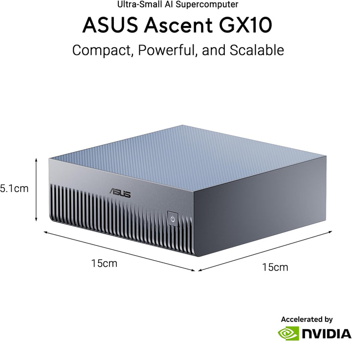 ASUS Ascent GX10-GG0003BN 1TB KI Supercomputer (NVIDIA GB10 Grace Blackwell Superchip, 1 petaFLOP KI