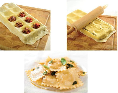 Ravioli Dumpling Maker Set, MKNZOME 12 Cavity Edelstahl Manuelle chinesische Knödel Pastetenformen G