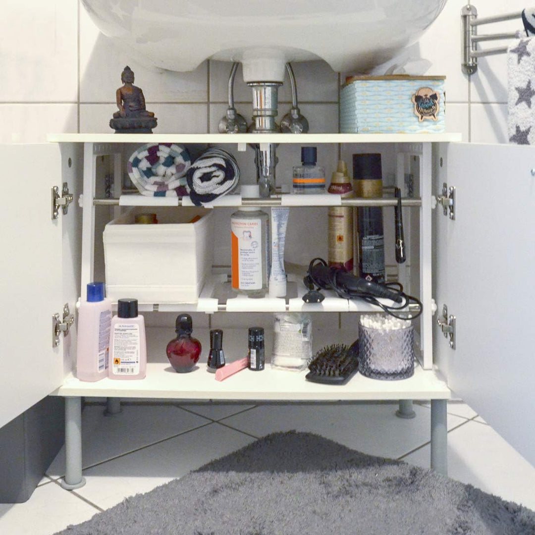 EYEPOWER Unterschrankregal Teleskop Spülschrankregal Regaleinsatz 39-67 cm Weiss