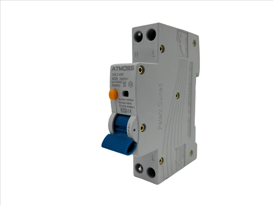 RASMACOR | FI-Schutzschalter 2-Polig 40A (1 Polig+N) FI | FI Fehlerstrom-Schutzschalter 1 Modul | Ty