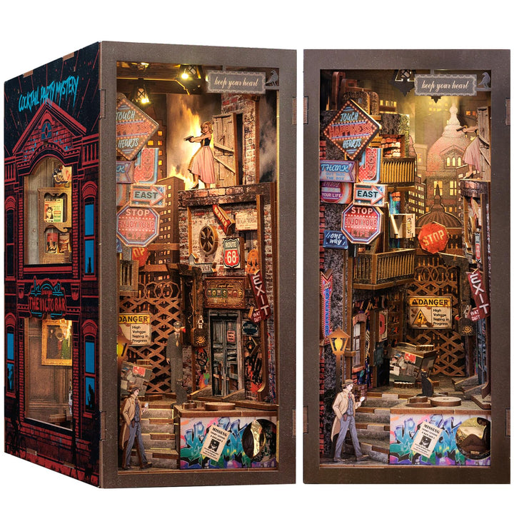 CUTEBEE DIY Book Nook - DIY Puppenhaus Häuser, Miniatur Haus Selber Bauen mit LED-Beleuchtung | Krea