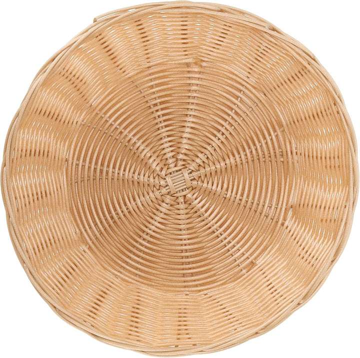 10 Stück Runde Brotkorb Kunststoff, 24 x 6cm Brotkörbchen aus Plastik, Rund Brötchenkorb Brötchenkör