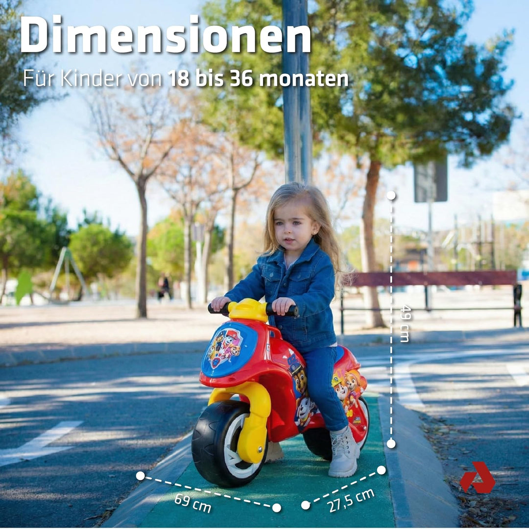 INJUSA - Moto Laufrad Neox Paw Patrol, Ride on für Kinder von 18 bis 36 Monaten, mit breite Kunststo