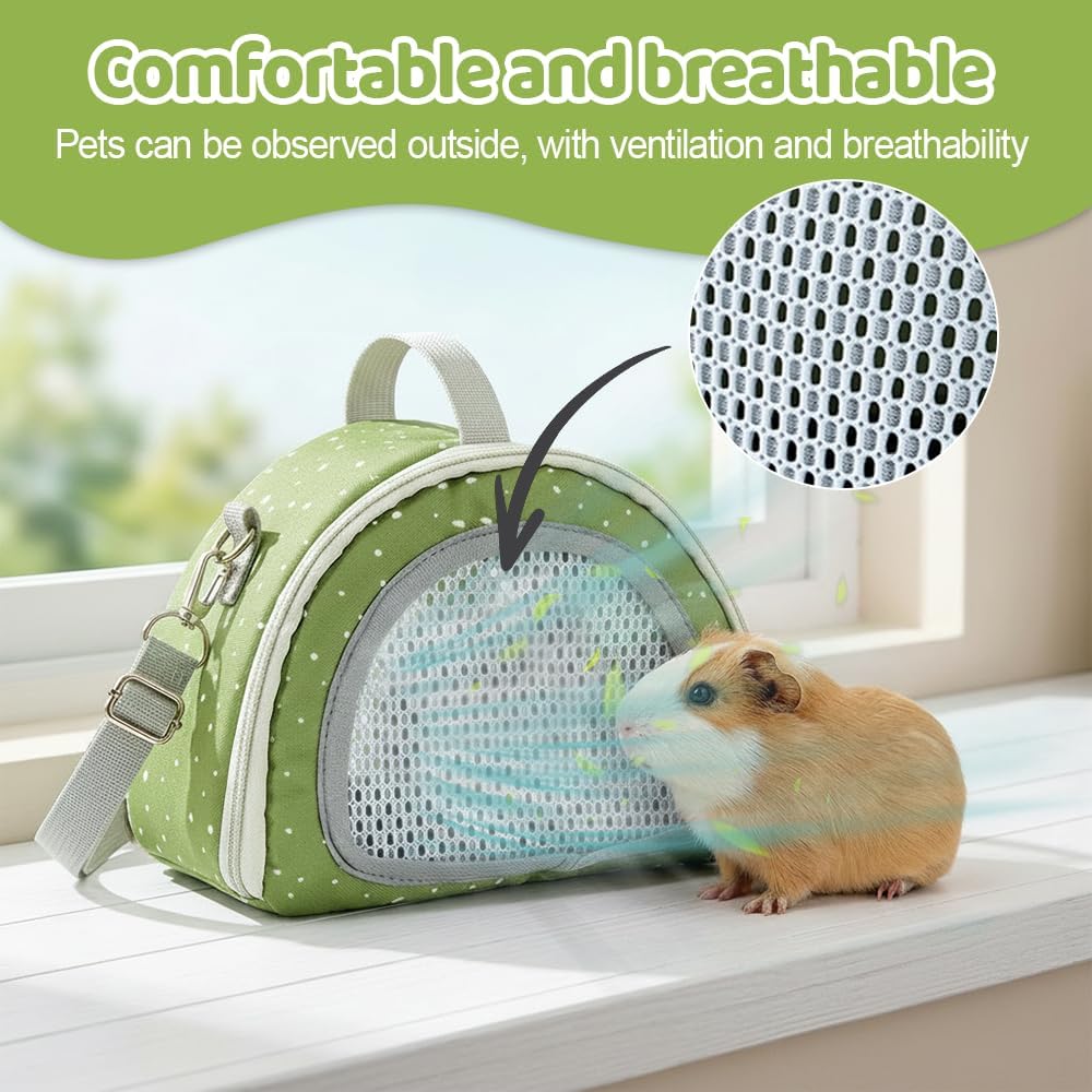 Kleintier Tragetasche, Atmungsaktive Hamster Transporttasche mit Netz und Verstellbarem Schultergurt