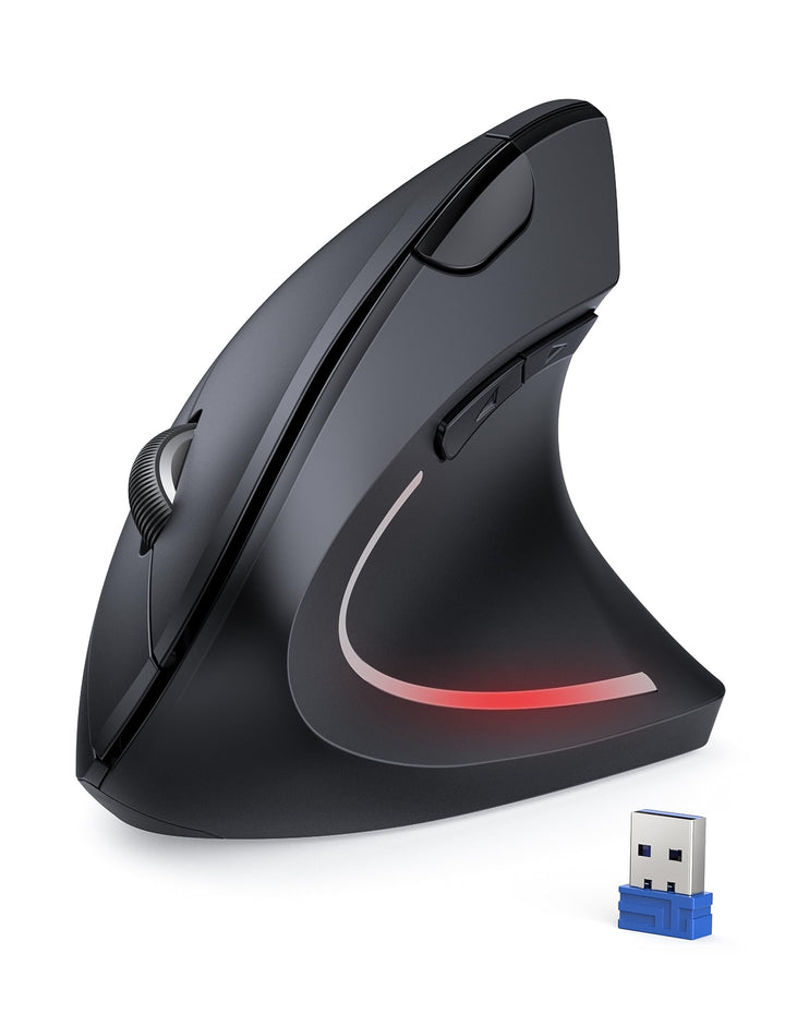 TECKNET Wireless Vertikale Ergonomische Maus, 4800 DPI 6 Tasten Kabellose Optische Maus, 2.4G USB Ve