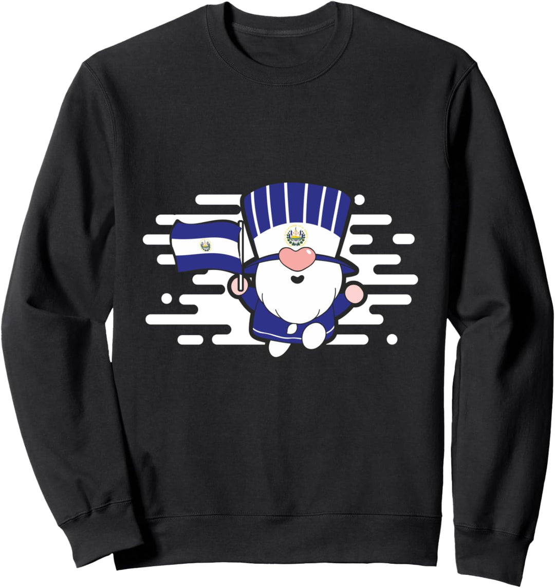 El Salvador Flagge Gartenzwerg Kobold Gnom Sweatshirt