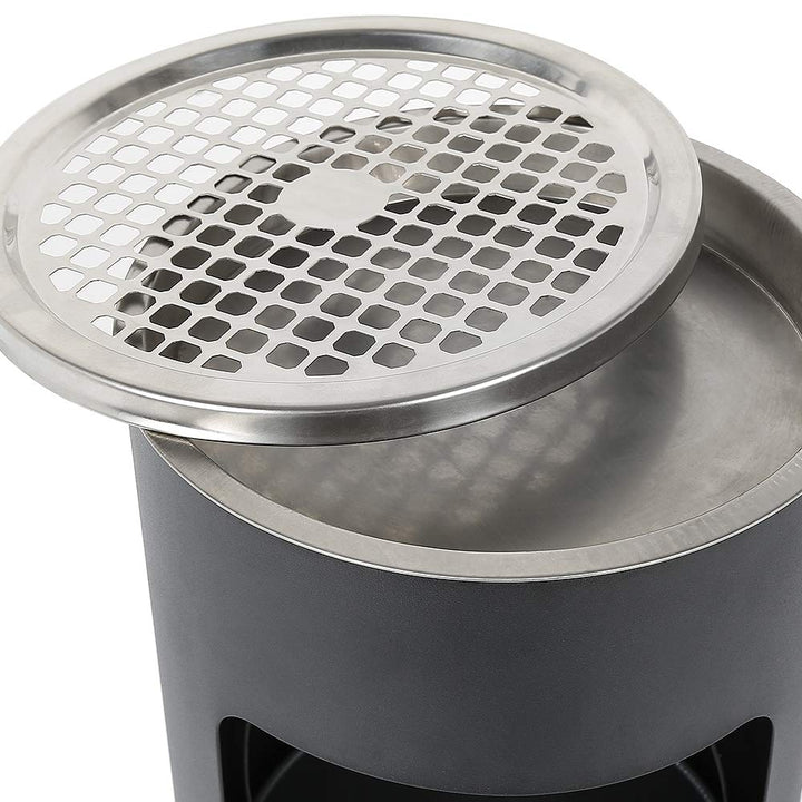 Mülleimer mit Aschenbecher für den Aussenbereich, Standaschenbecher aus Edelstahl mit Mülleimer, für