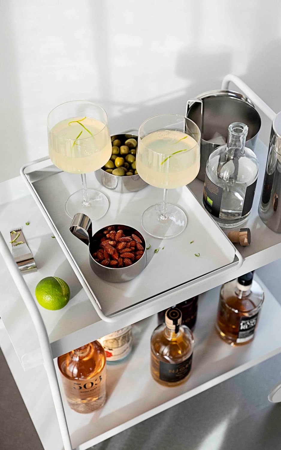Zone Denmark A-Cocktail Trolley Barwagen, 60,6 x 40,5 x 66,4 cm, Soft Grey 60,6 x 40,5 x 66,4 cm Sof