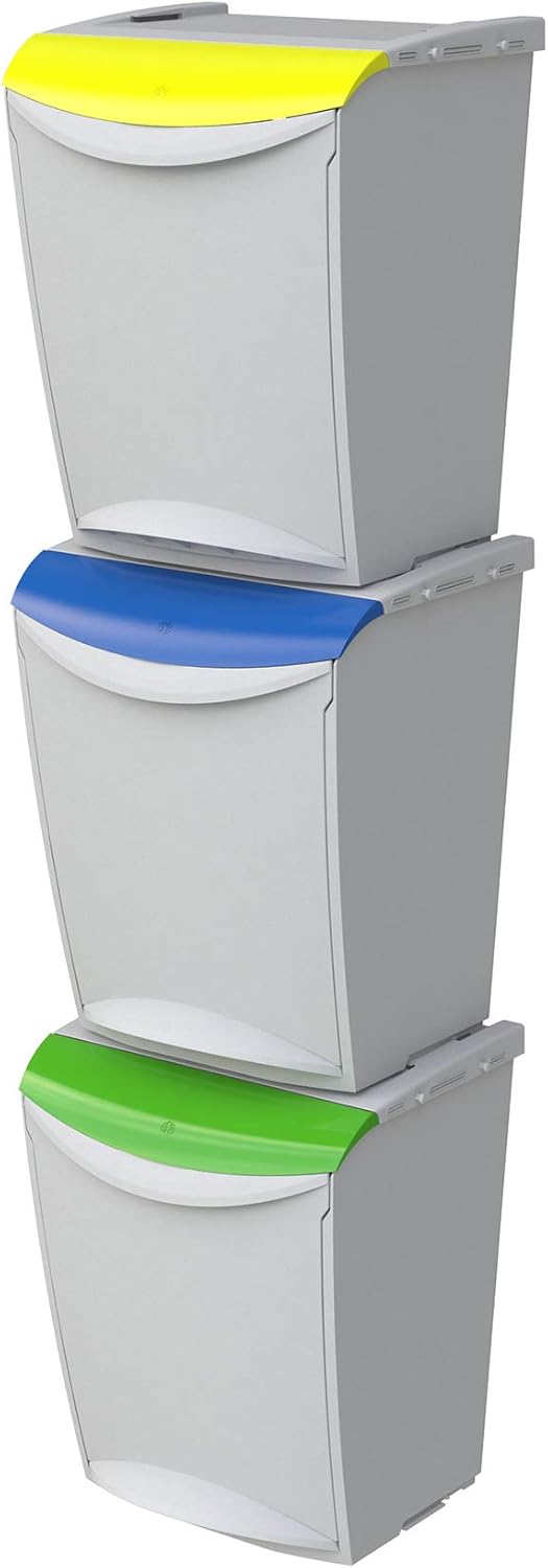 Denox Ecosystem Abfalleimer, 25 l Zentimeter Amarillo y gris Gelb, Gelb