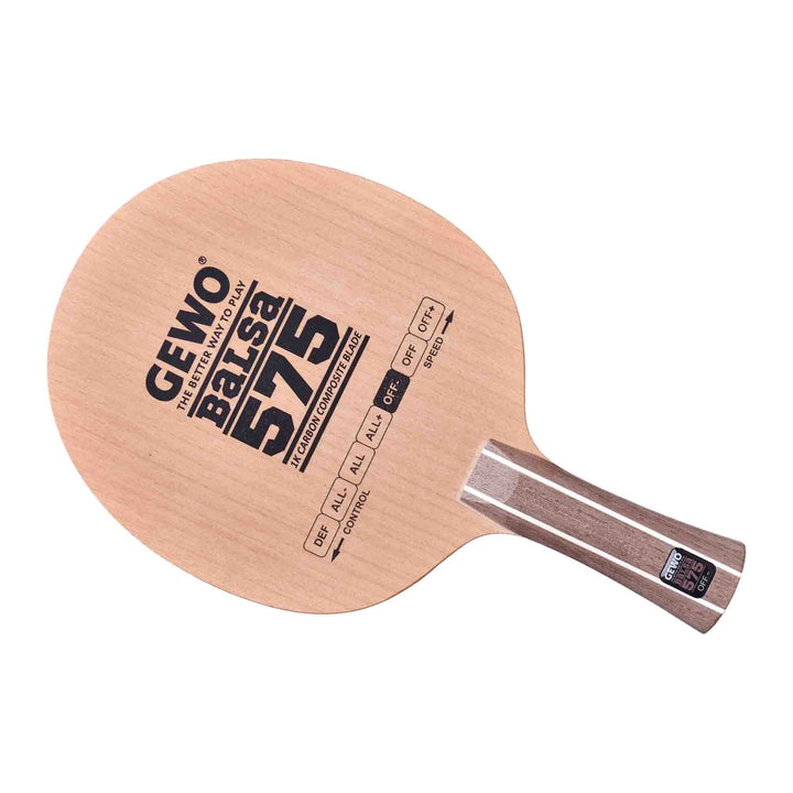 GEWO Balsa Carbon 575 Tischtennisholz – 3+2-lagig mit 1K-Carbon &amp; 5,75mm Balsa – kontrolliertes Offe