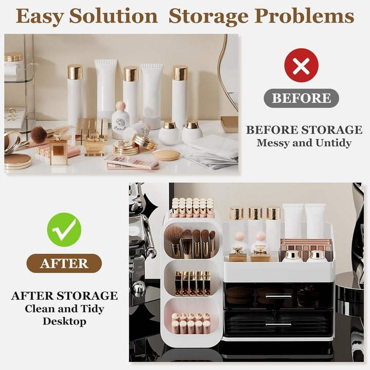Make Up Organizer, Multifunktion Schminktisch Organizer, 3-in-1 Kosmetik Organizer, Schmink und Skin
