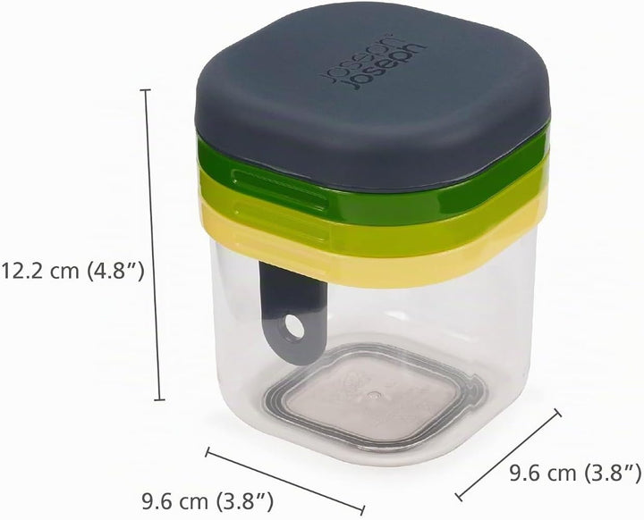 Joseph Joseph Multi-Prep Mini, 3-in-1 Kompakter, platzsparender Multifunktionsset, Gemüseschneider &