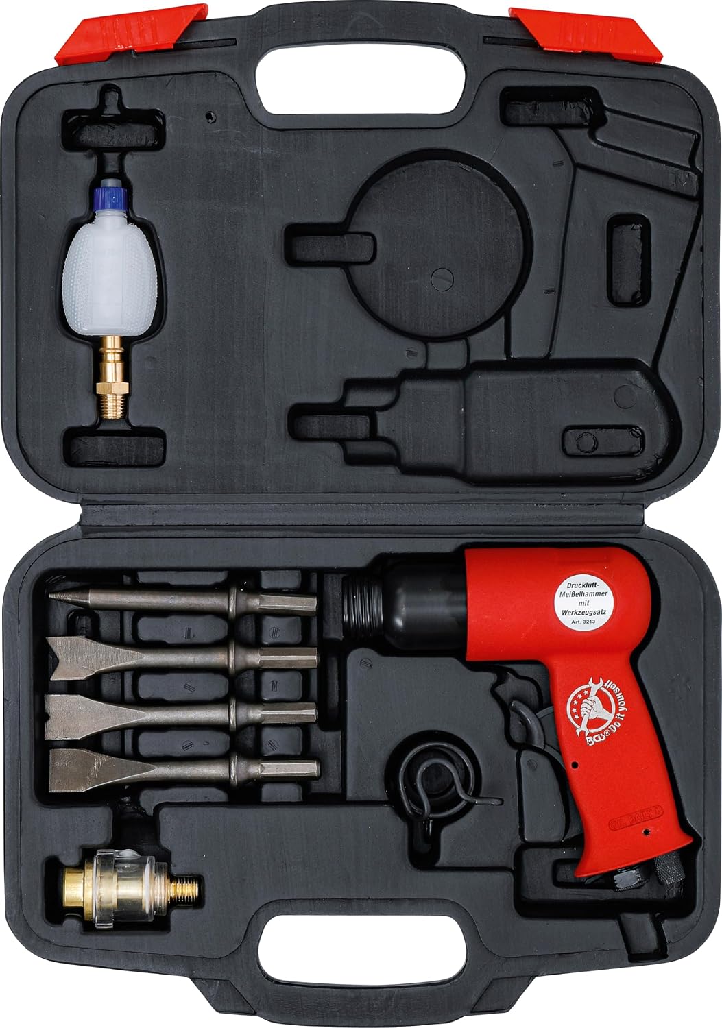 BGS Diy 3213 | Druckluft-Meisselhammer mit Werkzeugsatz | 8-tlg., Satz