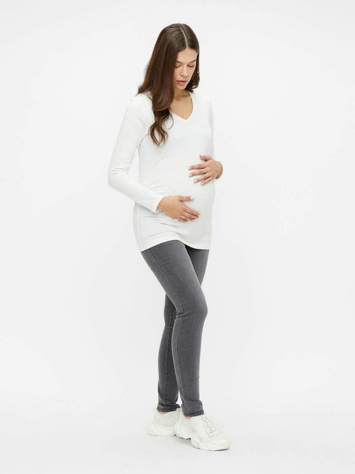 MAMALICIOUS Damen Mllola Slim Grey Jeans A. Noos Umstandshose, Grey Denim, 34W 34L EU