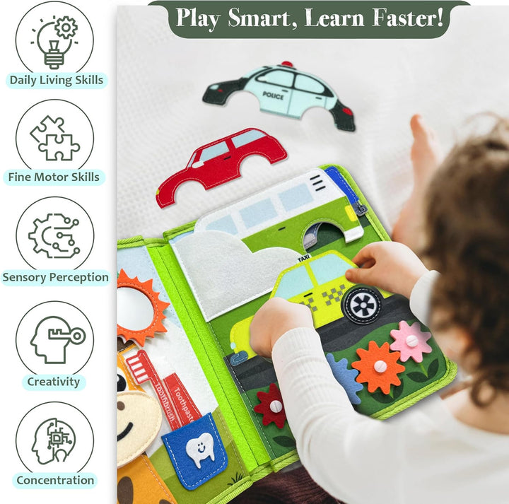 Busy Board Montessori Spielzeug ab 1 Jahr, 22-in-1 Interaktives Activity Board für Kleinkinder, Früh