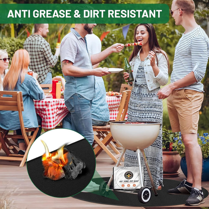 Feuerfeste Unterlage 91cm, Rund Grillmatte Bodenschutz, Feuerfeste Matte für den Innen- und Aussenbe
