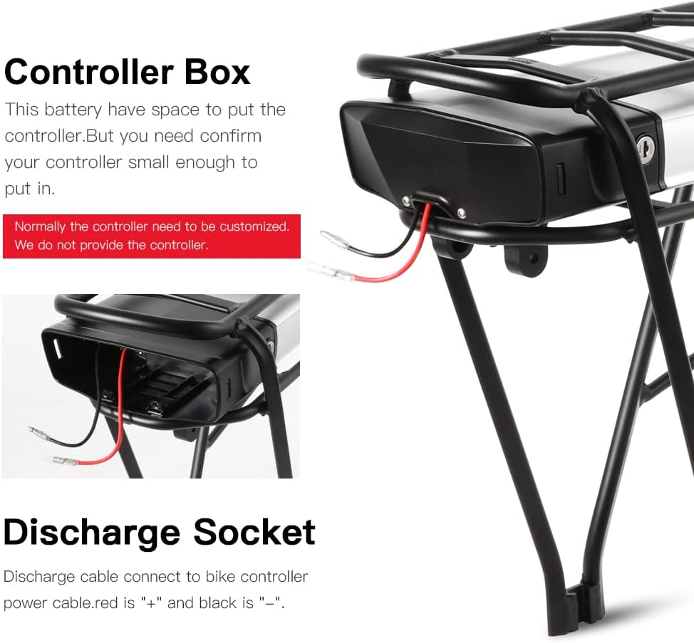 SEASON Gepäckträger Ebike Akku - 36V 13Ah 14.5Ah 15.6Ah 17.4Ah / 48V - 10.4Ah Lithinum-Ionen Batteri
