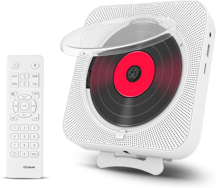 CD-Player mit Bluetooth – Wandmontierbarer Musik-Player Home Audio Boombox mit LCD-Display und Staub