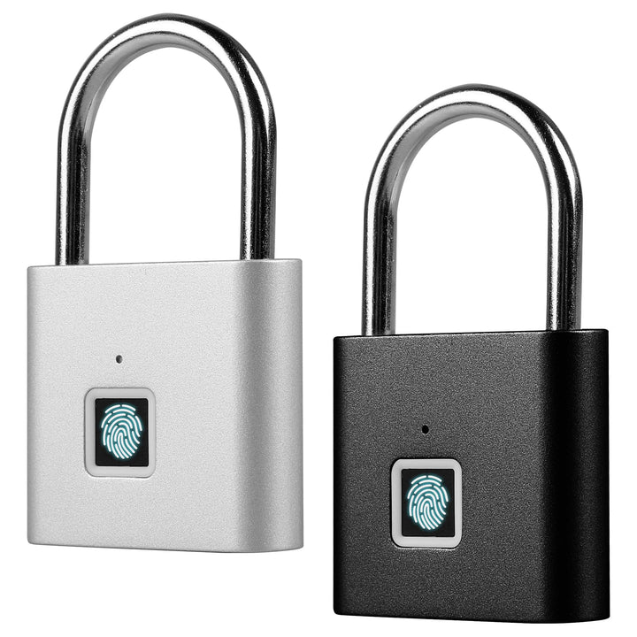 2 Stück Fingerabdruck Schloss, Biometrisch, Vorhängeschloss, Smart Schloss Wasserdicht, USB-Aufladun
