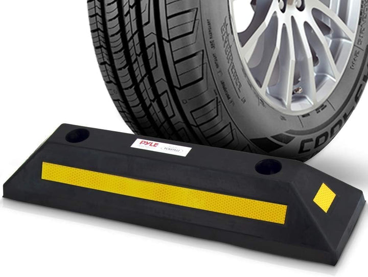 pyle PCRSTP11 Bodenstopper für Parkplatzsicherheit, 1 Stück, robuster Gummi-Parkplatz-Stopper, für A