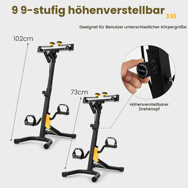 KOMFOTTEU Heimtrainer Fahrrad Multifunktional für Senioren, Pedaltrainer Arm- und Beintrainer, verst