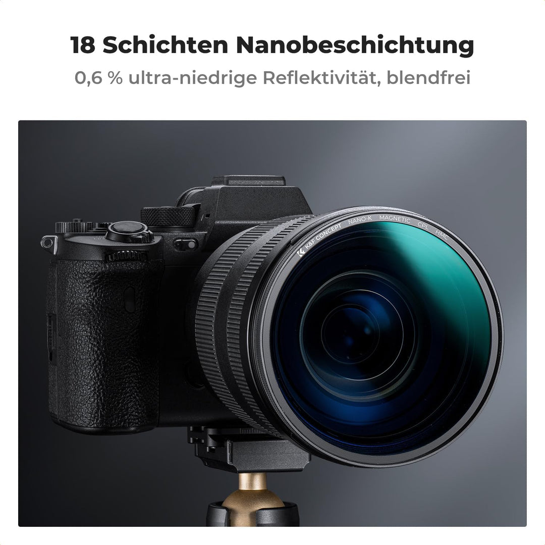 K&F Concept K-Serie 49mm Slim Zirkularer Polfilter Polarisationsfilter CPL Magnetischer Filter Cirku