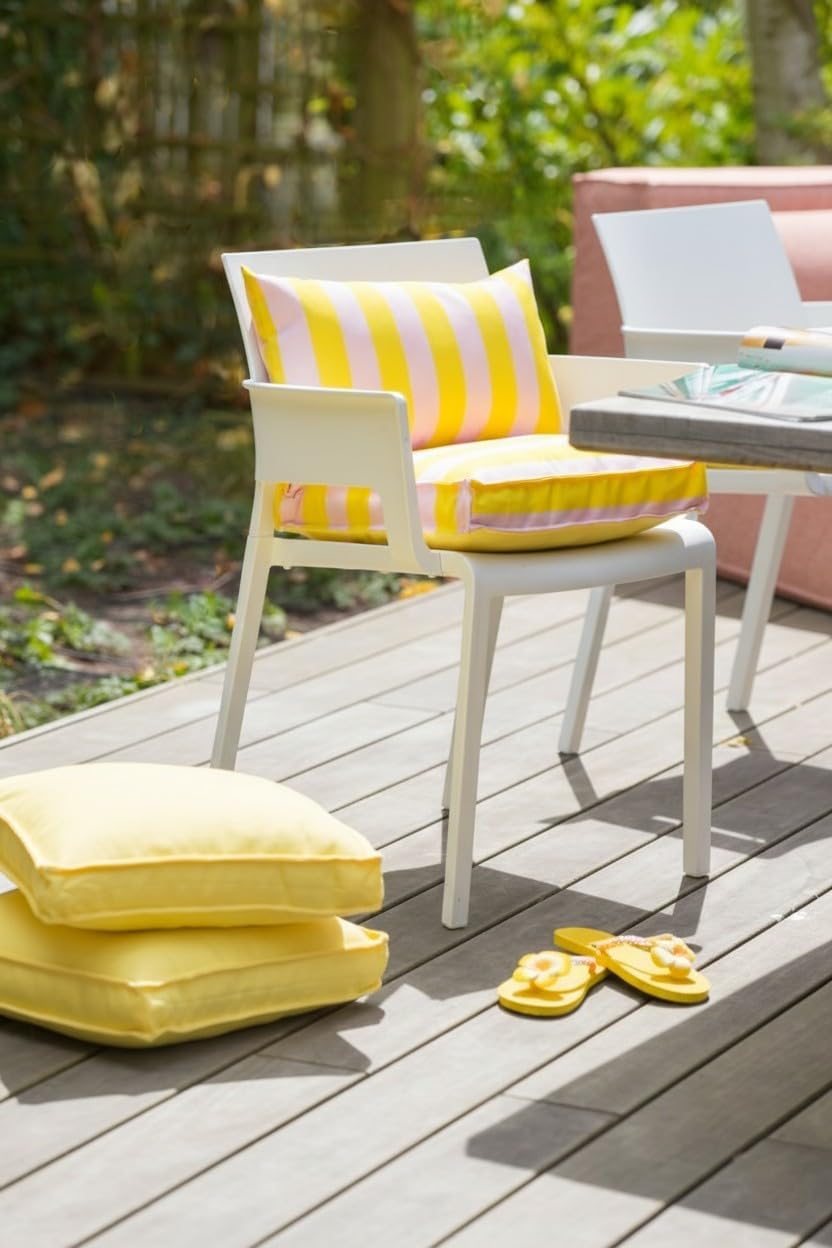 H.O.C.K. Riviera Stripe Outdoor Sitzkissen – Wetterfeste Stuhlkissen mit Blockstreifen – UV-Beständi