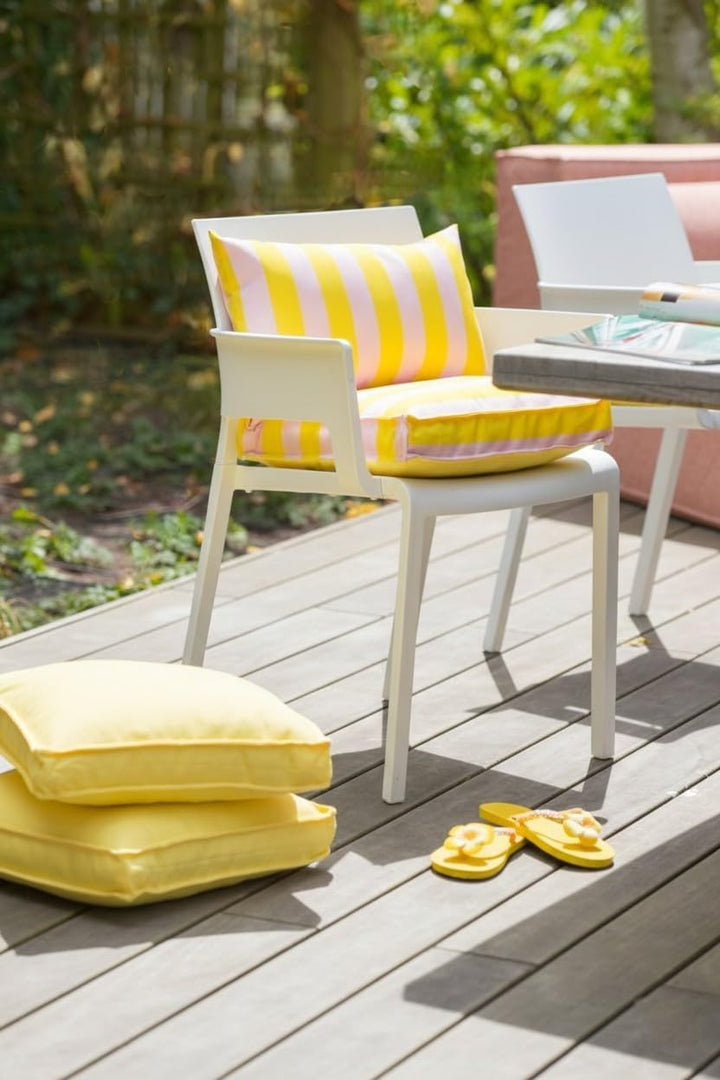 H.O.C.K. Riviera Stripe Outdoor Sitzkissen – Wetterfeste Stuhlkissen mit Blockstreifen – UV-Beständi