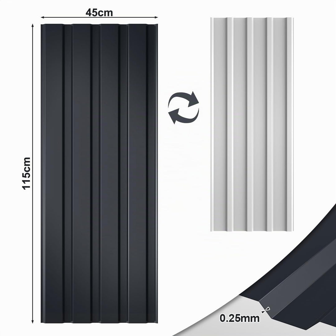 Profilblech Trapezblech Set, 12 Stück Trapezblech Dachplatten verzinkt, Wellblechplatten 115×45 cm =