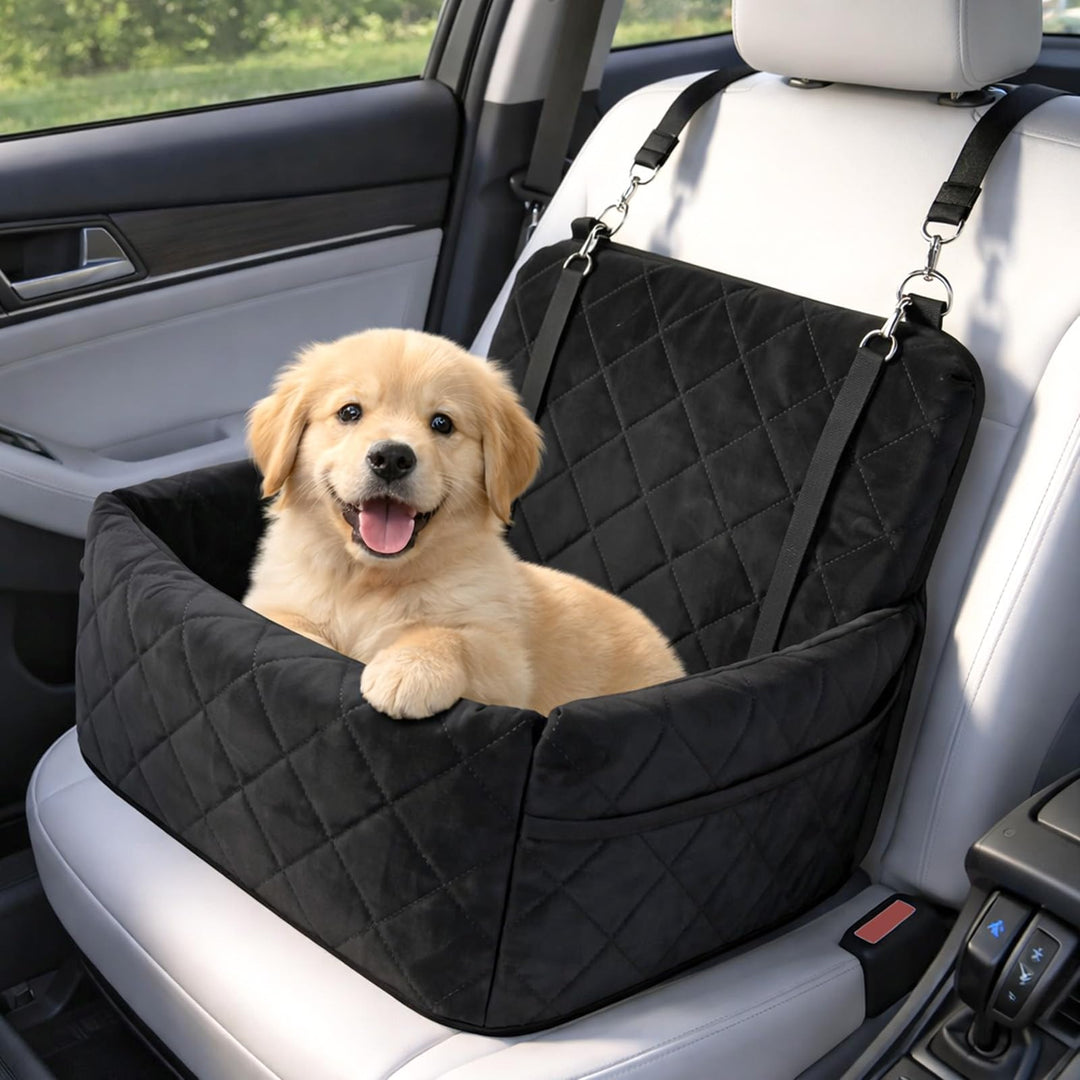 Hunde Autositz für Kleine Hunde, Hundesitz Auto mit Aufbewahrungstaschen, Verdickter Hundeautositz S